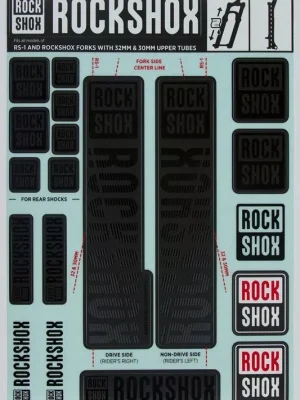 Hit Sezóny RockShox FRONT SUSPENSION DECAL KIT 30/32MM STEALTH
