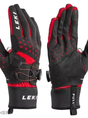 LEKI Nordic Tune Shark Boa rukavice, černá/červená Sezónní Sleva