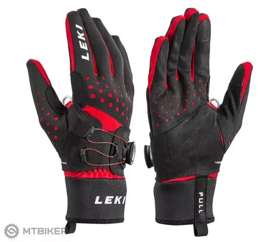 LEKI Nordic Tune Shark Boa rukavice, černá/červená Sezónní Sleva
