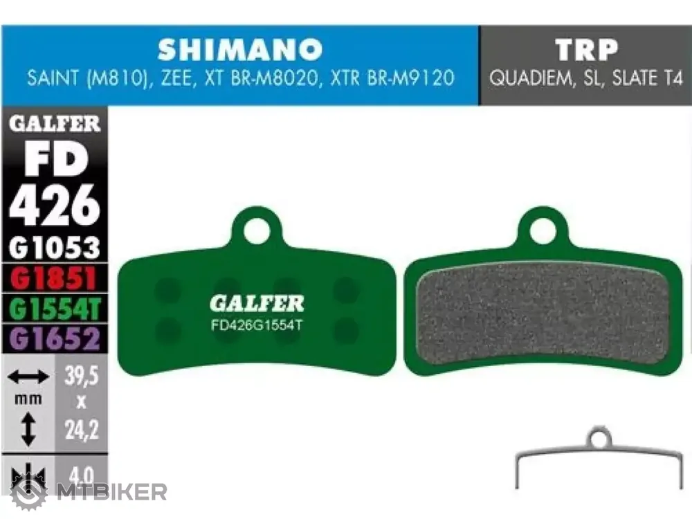 Zlevněný Galfer FD426 G1554T Pro brzdové destičky, organické