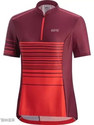 GOREWEAR C3 Striped Zip dámský dres, hibiscus pink/chestnut red Super Cena