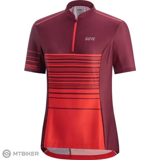GOREWEAR C3 Striped Zip dámský dres, hibiscus pink/chestnut red Super Cena