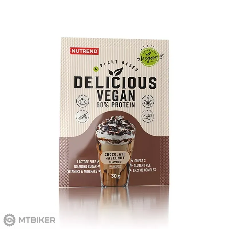 Značkový NUTREND DELICIOUS VEGAN PROTEIN, čokoláda + lískový ořech