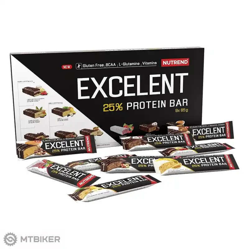 Cenový Hit NUTREND Excelent Double Bar proteinová tyčinka, mix příchutí, 9x85 g