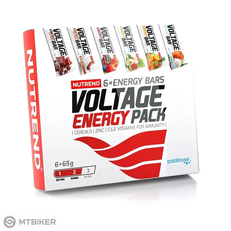NUTREND VOLTAGE ENERGY BAR mix příchutí, 6 x 65 g Časově Omezené