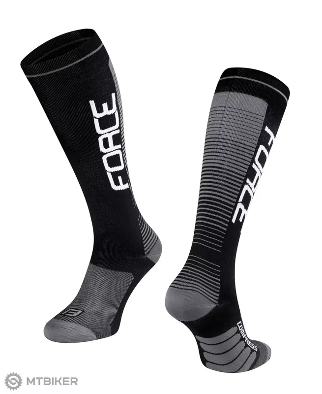 FORCE Compress podkolenky, černá/šedá Ihned K Objednání