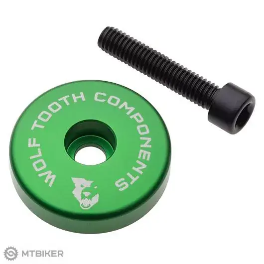 Časově Omezené Wolf Tooth Ultralight víčko + 5 mm podložka, zelená