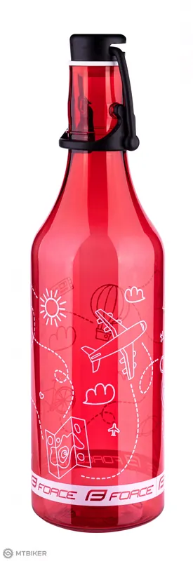 Aktuální FORCE Flask Tourist láhev, 0.5 l, transparentní/červená