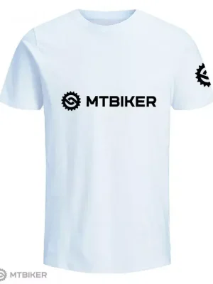 MTBIKER LOGO 1 tričko, bílé Levný