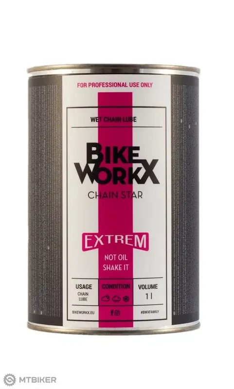 BIKEWORKX Chain Star Extrem mazivo na řetěz, kanystr 1 l Značkový