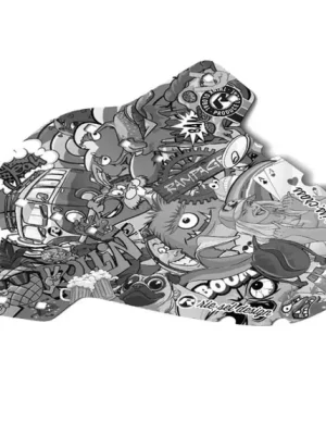 Must-Have Rie Sel design CrissCross přední blatník, Stickerbomb Eyecatcher Ultrablack