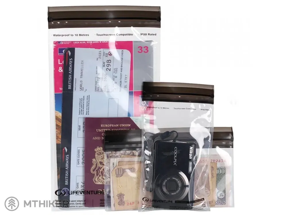 Autentický Lifeventure DriStore LocTop Bags - Valuables voděodolné obaly, třídílný set