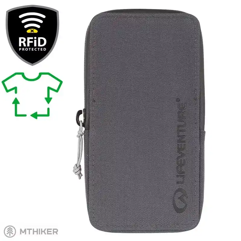 Lifeventure RFiD Recycled pouzdro na telefon a platební karty, šedá Novinka