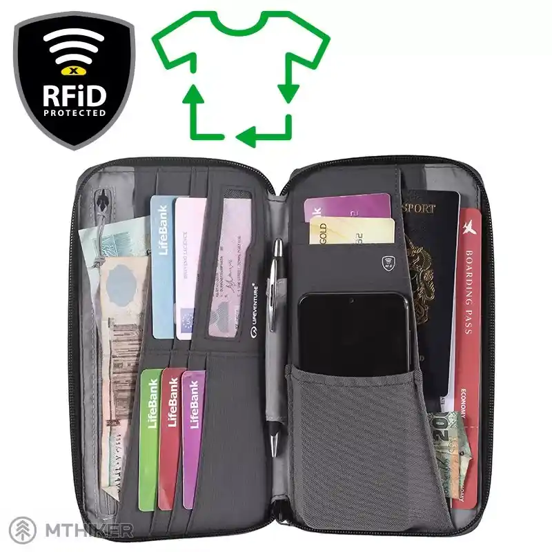 Lifeventure RFiD Travel Wallet Recycled cestovní pouzdro, šedá Cenově Výhodný