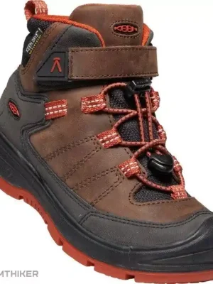 Horká Nabídka KEEN REDWOOD MID WP dětské boty, coffee bean/picante