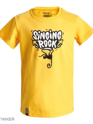 Akce Singing rock MONKEY 140 dětské tričko, žlutá