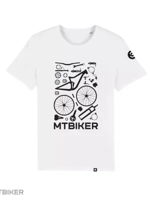 Výprodej MTBIKER KOMPONENTY MTB tričko, bílé