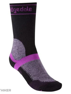 Bridgedale MTB Winter Weight T2 Merino Sport Boot dámské ponožky, černá/fialová Vysoce Kvalitní