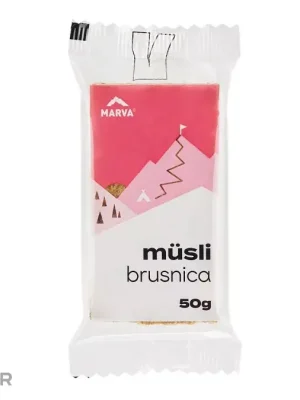 Zlevněný MARVA MÜSLI energetická tyčinka, 50 g, brusinka