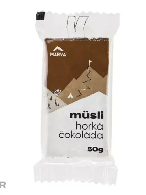 MARVA MÜSLI energetická tyčinka, 50 g, hořká čokoláda Super Cena