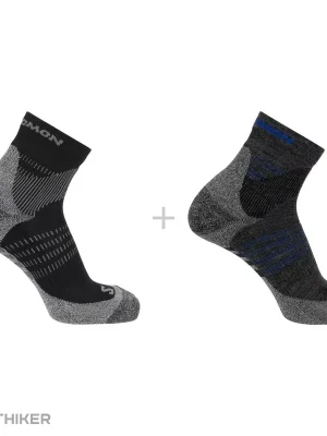 Salomon X ULTRA ACCESS QUARTER ponožky, 2-pack, anthracite/black Oblíbený