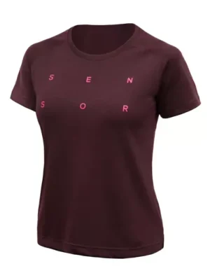 Super Cena Sensor MERINO BLEND TYPO dámské triko, port red