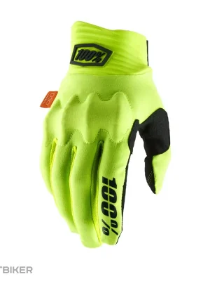 100% COGNITO rukavice, fluo yellow/black Sleva
