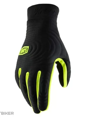 100% BRISKER XTREME rukavice, black/fluo yellow Finální Výprodej
