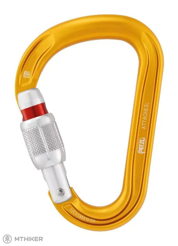 Nová Kolekce Petzl ATTACHE SCREW LOCK HMS šroubovací karabina, žlutá