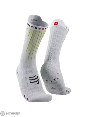 COMPRESSPORT Aero ponožky, white/safe yellow/neo pink Ověřený