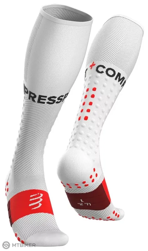 Cenově Výhodný COMPRESSPORT Full Run podkolenky, bílé