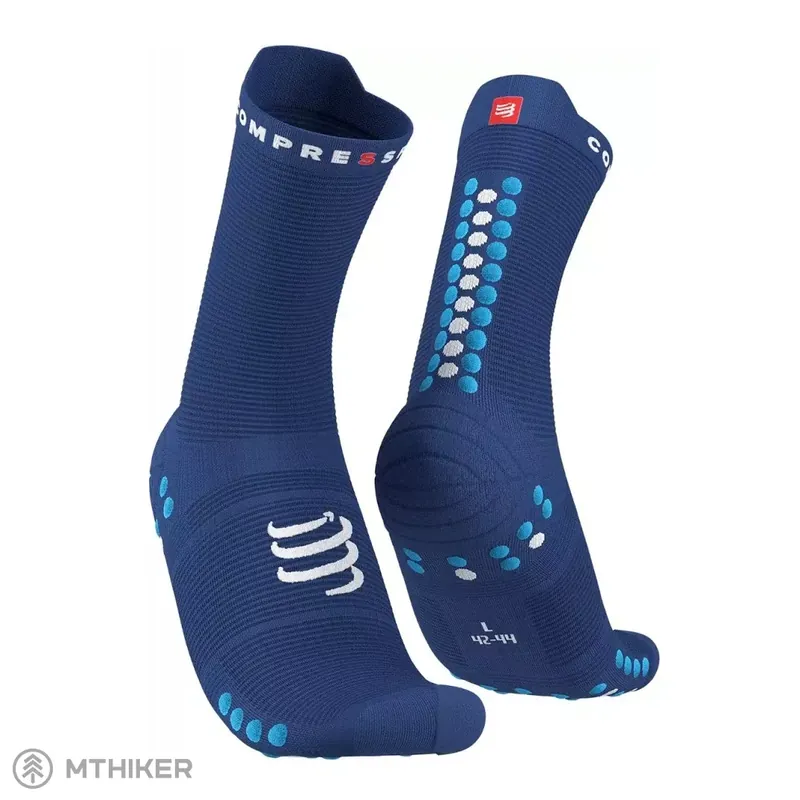 Dokud Zásoby Vydrží COMPRESSPORT Pro Racing V4.0 Run High ponožky, sodalite/fluo modrá