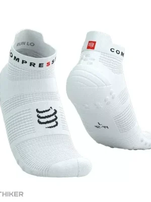 COMPRESSPORT Pro Racing V4.0 Run Low ponožky, bílá/černá Zlevněný