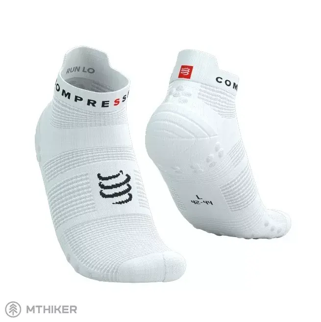 COMPRESSPORT Pro Racing V4.0 Run Low ponožky, bílá/černá Zlevněný
