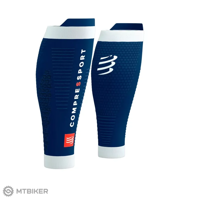 Cenově Výhodný COMPRESSPORT R2 3.0 návleky na lýtka, estate blue/white