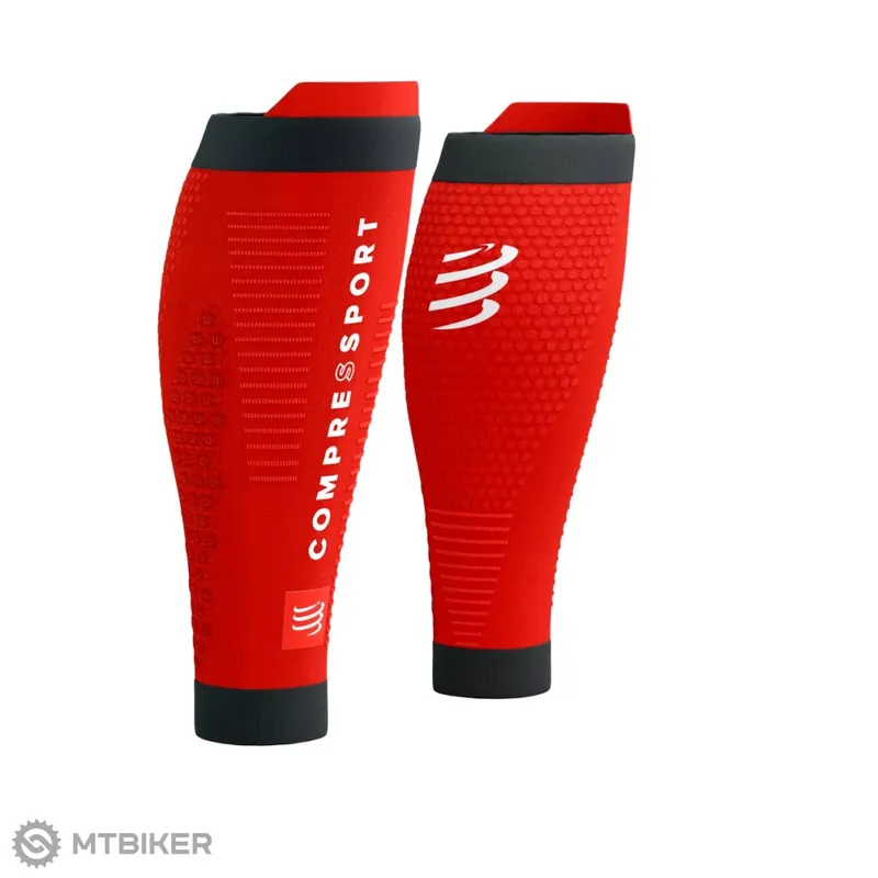COMPRESSPORT R2 3.0 návleky na lýtka, červená/černá Rychlé Dodání
