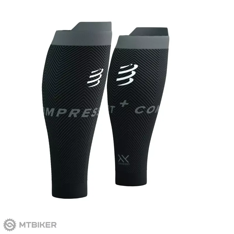 COMPRESSPORT R2 Oxygen návleky na lýtka, black/steel grey Cenově Výhodný