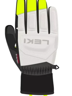 Autentický LEKI Griffin Prime 3D rukavice, white-graphite-ice lemon