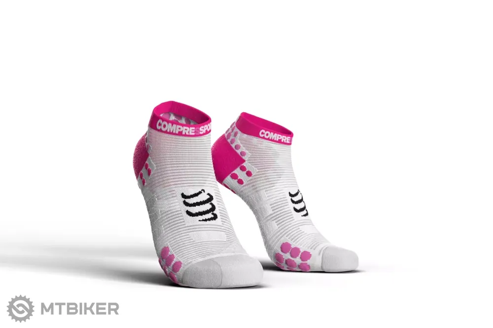 Rychlé Dodání COMPRESSPORT Pro Racing v3.0 Run Low ponožky, bílá/růžová
