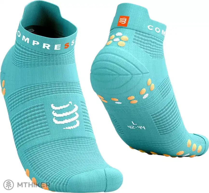 Novinka COMPRESSPORT Pro Racing V4.0 Run Low ponožky, creme de menthe/papaya punch