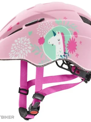 Ověřený uvex kid 2 cc dětská přilba, pink unicorn matt