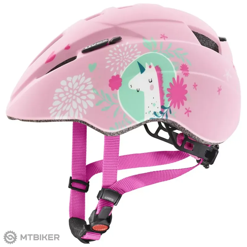 Ověřený uvex kid 2 cc dětská přilba, pink unicorn matt