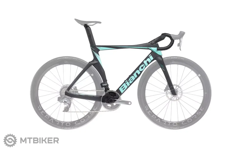 Tovární Cena Bianchi Oltre PRO rámová sada, tmavě šedá/celeste