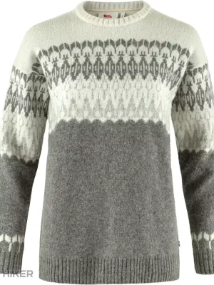 Sezónní Sleva Fjällräven Övik Path Knit dámský svetr, Grey/Chalk White