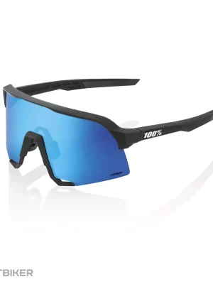 Vrácení Zdarma 100% S3 - Matte Black - HiPER Blue Multilayer Mirror Lens