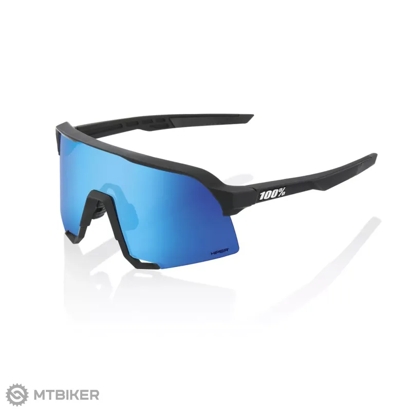 Vrácení Zdarma 100% S3 - Matte Black - HiPER Blue Multilayer Mirror Lens