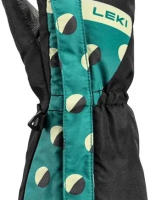 Výprodej LEKI Little Paw Mitt Long dětské rukavice, black/medium green/frozen yellow