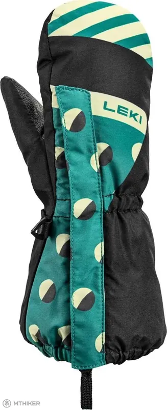 Výprodej LEKI Little Paw Mitt Long dětské rukavice, black/medium green/frozen yellow