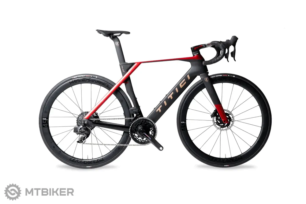Autentický Titici Alfa kolo, matt black/red/copper