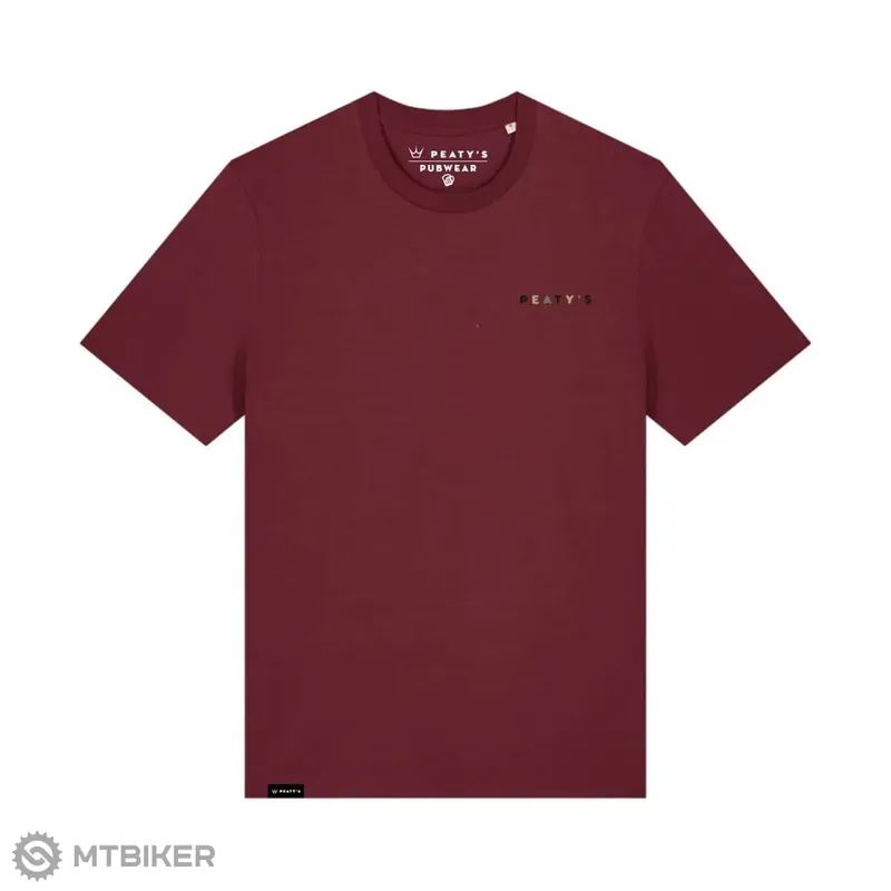 Peaty‘s PUBWEAR TRIKO S KRÁTKÝM RUKÁVEM STACKED BURGUNDY (PPW-25-TEE-STK-BRG) Hit Sezóny
